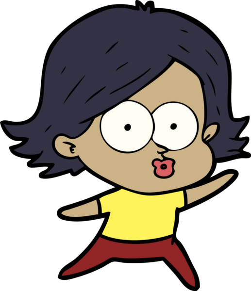 Çizgi film kızı somurtuyor bir insan tarafından