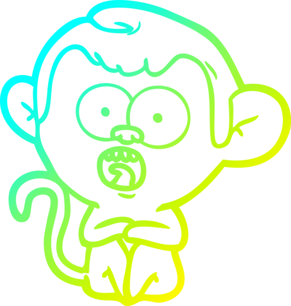 Bir insan tarafından çizilmiş bir çizgi filmin soğuk gradyan çizimi.