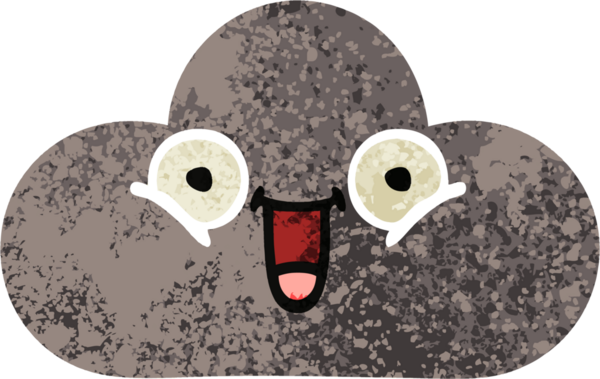 Bir insan tarafından çizilmiş bir fırtına bulutunun retro çizim tarzı karikatürü