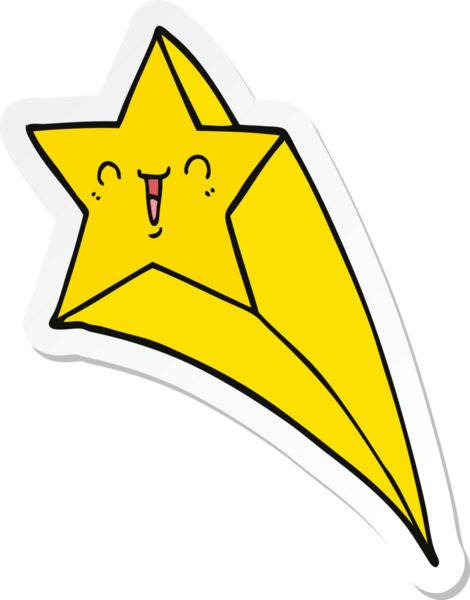 Bir insan tarafından çizilmiş bir çizgi film yıldızının çıkartması.