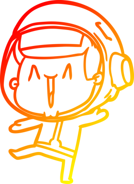 Bir insan tarafından çizilen dans eden bir astronotun sıcak çizgi çizimi