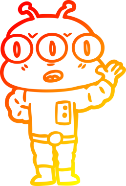 Bir insan tarafından çizilmiş üç gözlü bir karikatür çizimi.