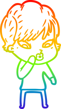 gökkuşağı gradyan çizimi bir insan tarafından çizilmiş bir karikatür kadın