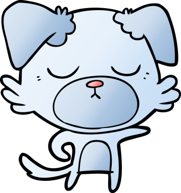 Bir insan tarafından çizilmiş şirin bir çizgi film köpeği.