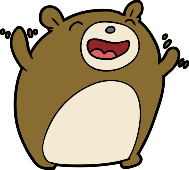 Bir insan tarafından çizilmiş bir çizgi film ayısı.