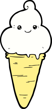 Bir insan tarafından çizilmiş karikatür dondurma.