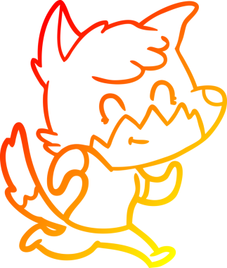 Bir insan tarafından çizilmiş mutlu tilki çizgi çizimi.