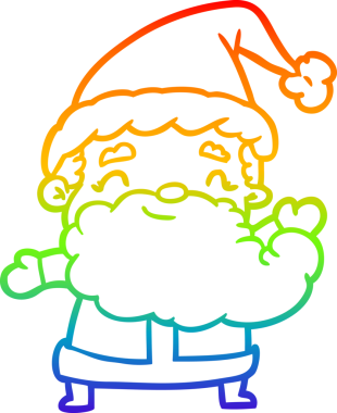 Noel Baba 'nın çizdiği gökkuşağı gradyanı bir insan tarafından çizilmiş.