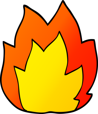 Bir insan tarafından çizilmiş karikatür ateş patlaması.