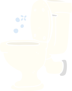 Bir insan tarafından çizilmiş tuvaletin düz renk çizimi