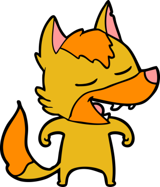 Bir insan tarafından çizilmiş tilki çizgi film karakteri