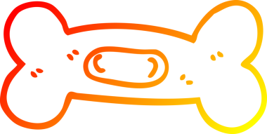 Bir insan tarafından çizilmiş çizgi film evcil hayvan kemiği.