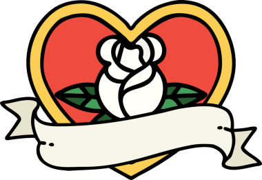 Bir insan tarafından çizilmiş kalp şeklinde geleneksel bir dövme.