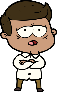 Bir insan tarafından çizilmiş yorgun bir adam.