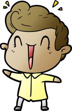 Bir insan tarafından çizilmiş heyecanlı bir çizgi film.