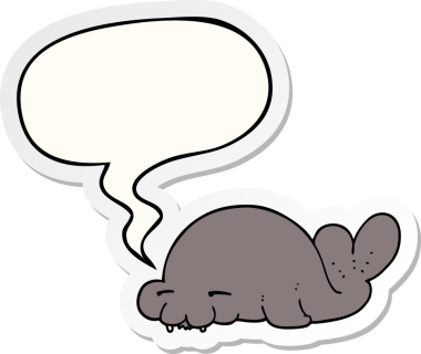 Bir insan tarafından çizilmiş konuşma balonu etiketli karikatür mührü.