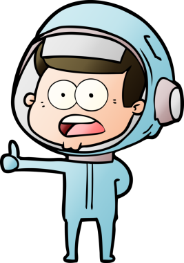 Karikatür bir insan tarafından çizilen astronotu şaşırttı.