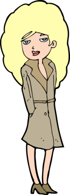 Bir insan tarafından çizilmiş bir kadın casus.