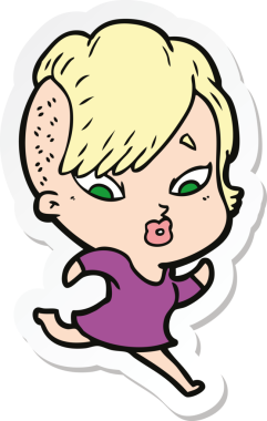 Bir insan tarafından çizilmiş bir karikatür çıkartması.