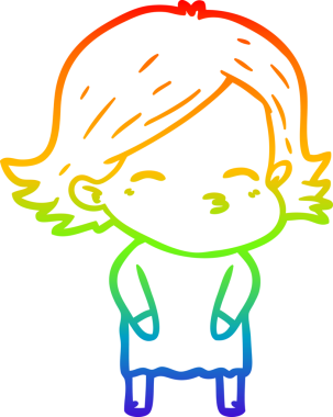 gökkuşağı gradyan çizimi bir insan tarafından çizilmiş bir karikatür kadın