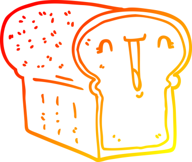 Bir insan tarafından çizilmiş bir somun ekmeğin sıcak çizgi çizimi.