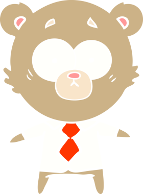 şaşırmış ayı düz renkli çizgi film bir insan tarafından çizilmiş.