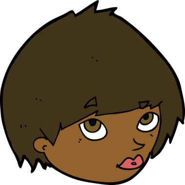 Bir insan tarafından çizilmiş bir kadın yüzü.