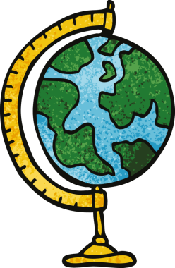 Bir insan tarafından çizilmiş karalama küresi.