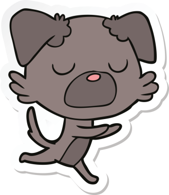 Bir insan tarafından çizilmiş bir köpeğin çıkartması.