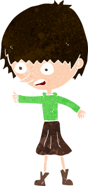 Bir insan tarafından çizilen karikatür kadın.