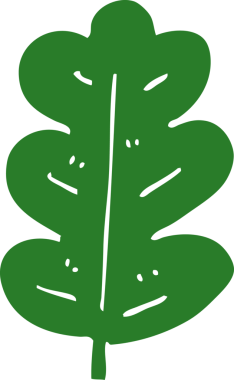 bir insan tarafından çizilmiş karikatür meşe yaprağı.