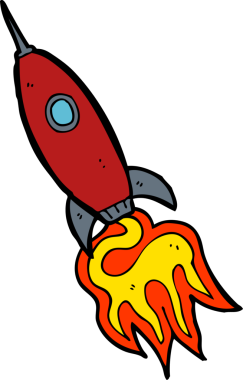 Bir insan tarafından çizilmiş çizgi film uzay gemisi.