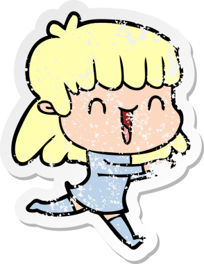 Bir insan tarafından çizilmiş karikatür bir kadının sıkıntılı çıkartması.