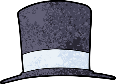 Bir insan tarafından çizilmiş silindir şapka.