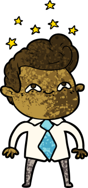 Bir insan tarafından çizilmiş heyecanlı bir çizgi film.