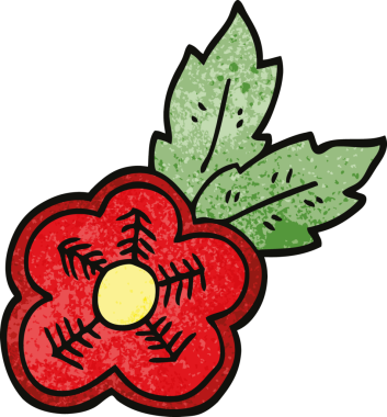 Bir insan tarafından çizilmiş karalama gül dövmesi sembolü