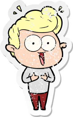 Bir insan tarafından çizilmiş, kederli bir çizgi film çıkartması.