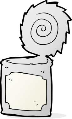 Bir insan tarafından çizilmiş açık teneke kutu.