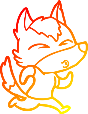 Bir insan tarafından çizilen bir kurdun sıcak çizgi çizimi