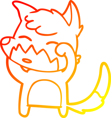 Bir insan tarafından çizilmiş bir tilkinin sıcak çizgi çizimi