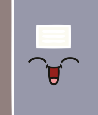 Bir insan tarafından çizilmiş düz renkli bir defter çizimi