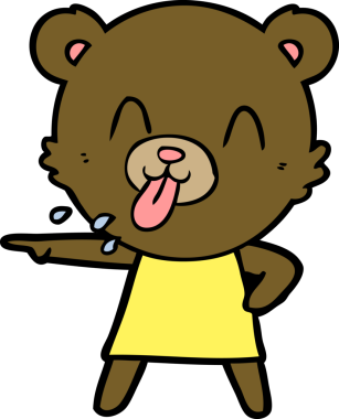 Bir insan tarafından çizilmiş kaba çizgi film ayısı.