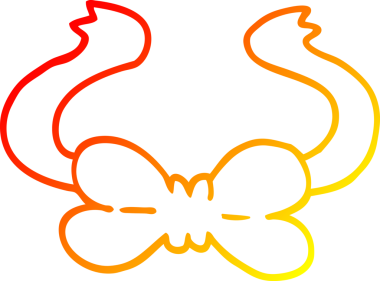 Bir insan tarafından çizilmiş çizgi film papyonunun sıcak çizgi çizimi