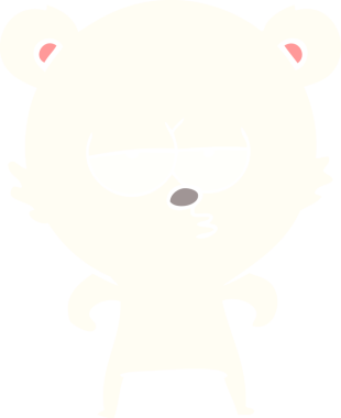 Sıkıcı kutup ayısı düz renkli çizgi film bir insan tarafından çizildi