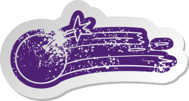 Bir insan tarafından çizilmiş bir bombanın eski karikatür çıkartması.