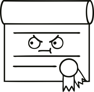 Bir insan tarafından çizilmiş bir sertifikanın çizgi çizimi