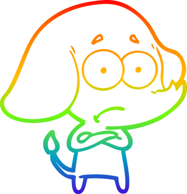 gökkuşağı gradyan çizgi çizimi bir insan tarafından çizilmiş belirsiz bir fil