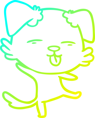 Bir insan tarafından çizilen çizgi film köpeğinin soğuk gradyan çizimi