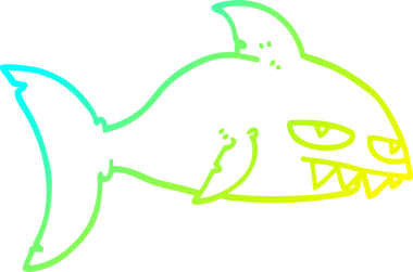 Bir insan tarafından çizilen ölümcül köpekbalığının soğuk çizgi çizimi