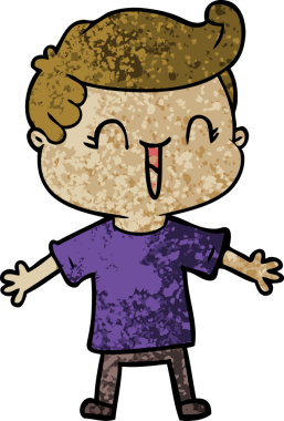 Bir insan tarafından çizilmiş gülen çocuk.